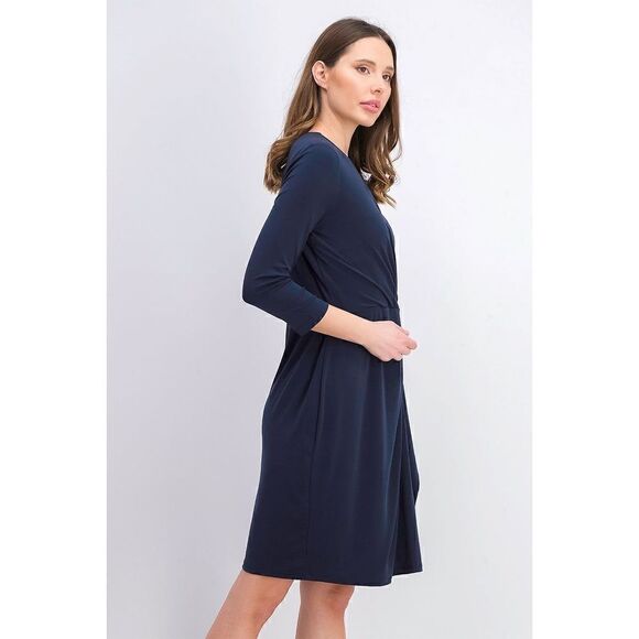 NEW Charter Club Blue Faux Wrap Dress Size S NWT Career - Picture 2 of 16